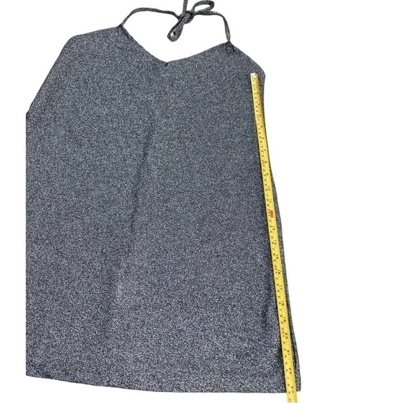Zara metallic blue and silver bodycon halter mini dress - Picture 4 of 7